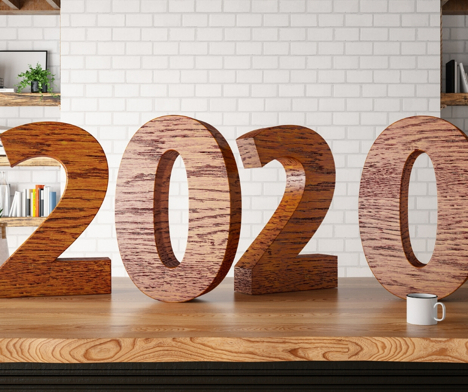 "2020" In Wood On Counter