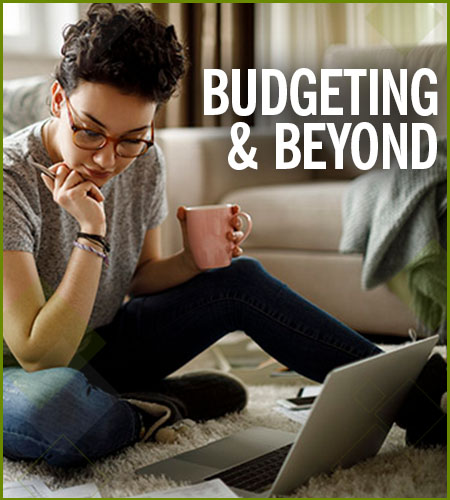 Budgeting & Beyond, Woman drinking coffee budgeting