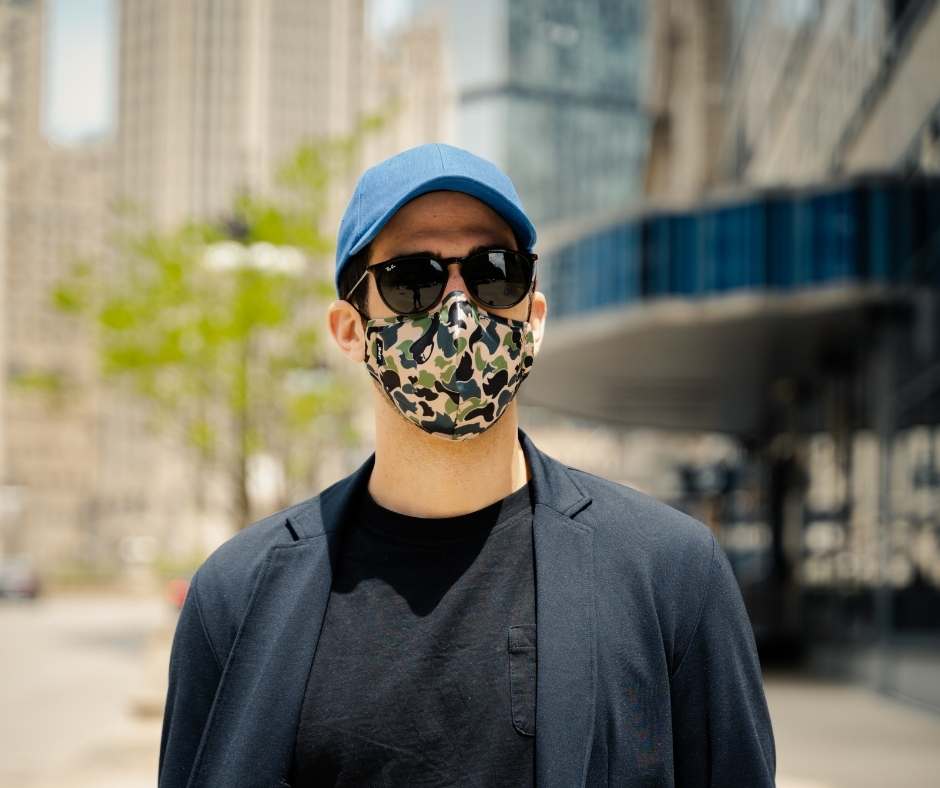 Man Wearing Face Covering