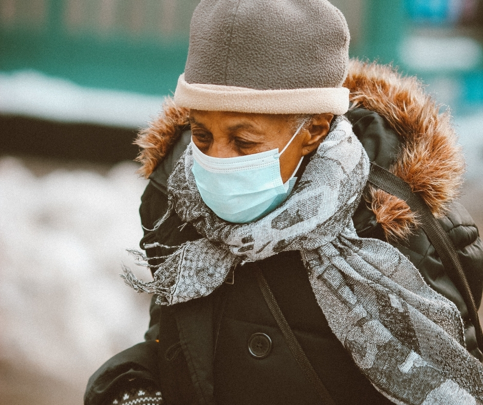 Person In Face Covering Bundled Up