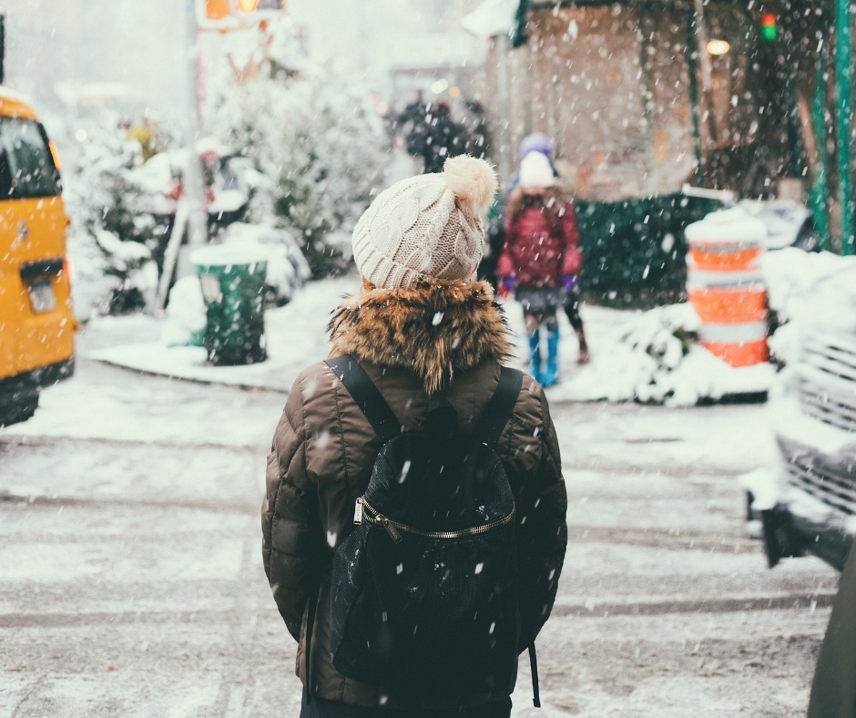 Snowy Scene On City Street