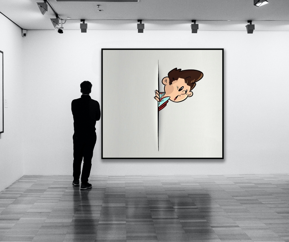 Man Looking At Artwork