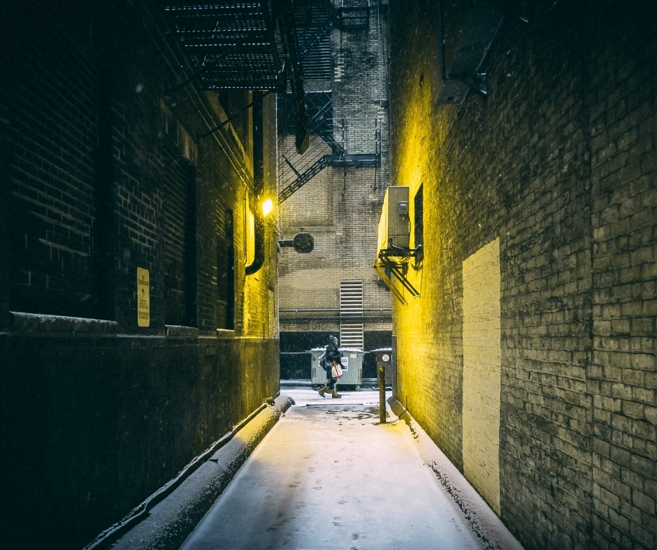 Snowy Alley Way