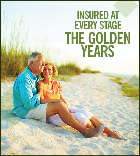 Older Couple at Beach, Insurance Golden Years