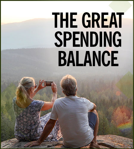 Couple Overlooking Mountain Valley, The Great Spending Balance