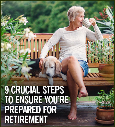Woman Drinking Coffee On Bench With Dog At Her Side, 9 Crucial Steps to Ensure You’re Prepared for Retirement