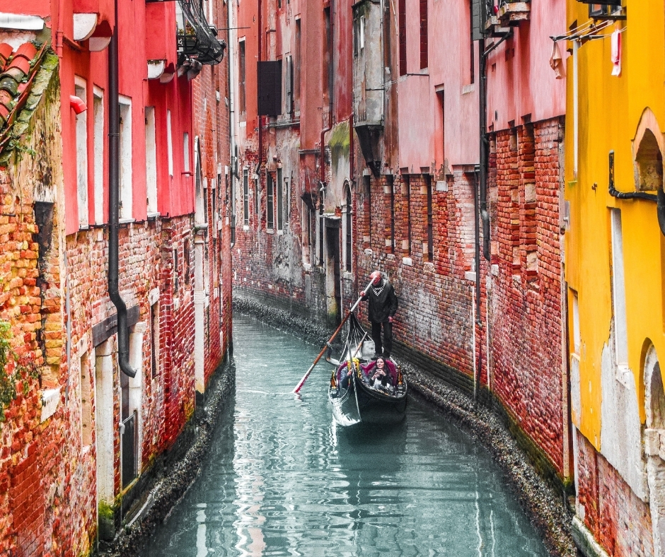 Couple On Gondola In Canal