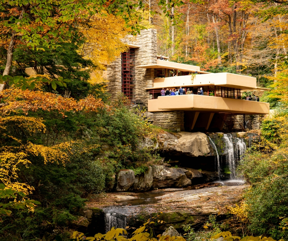 Tourists Enjoy Falling Water