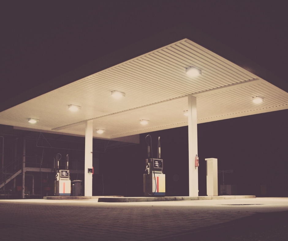 Nighttime at Gas Station