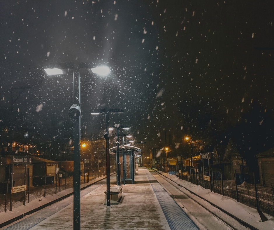 Snowy Train Platform