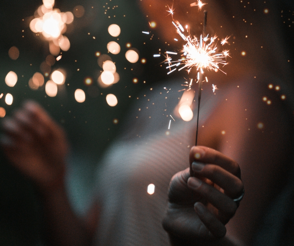 Nighttime Someone Holding A Sparkler