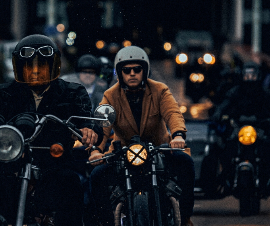 Man On Motorcycle In Traffic